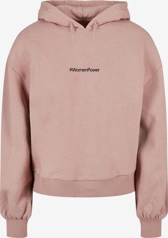 Merchcode Sweatshirt 'WD - Strong As A Woman' in Roze: voorkant