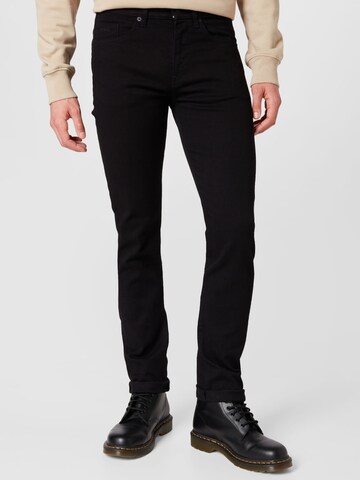 BOSS - Skinny Vaquero 'Delaware' en negro: frente