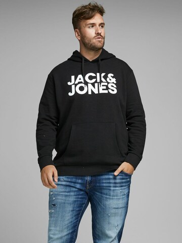 Sweat-shirt 'Ecorp' Jack & Jones Plus en noir : devant