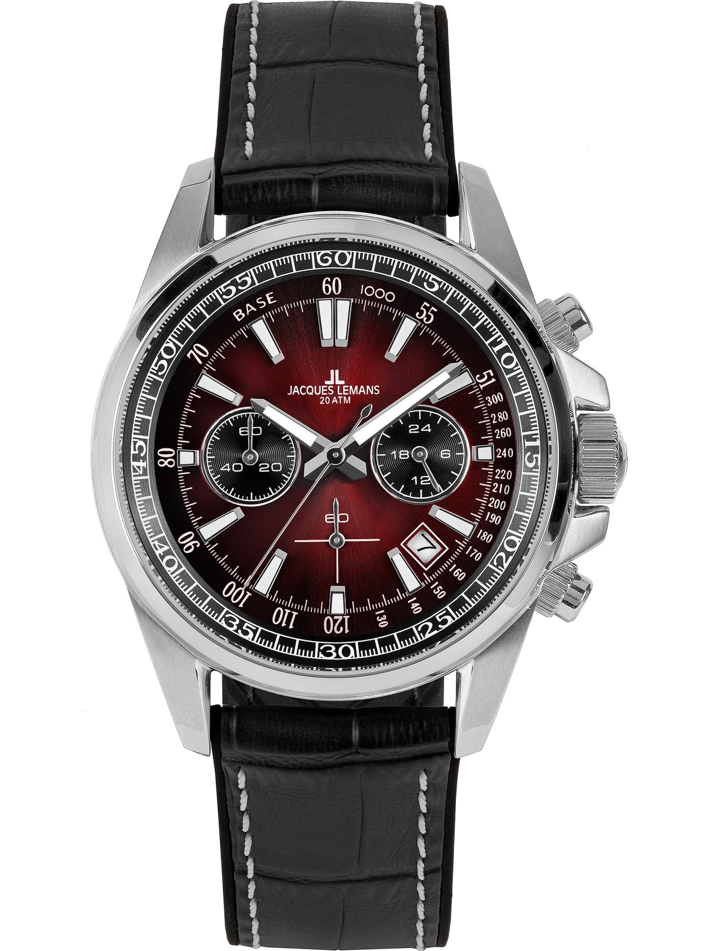 Jacques Lemans Uhr in Schwarz: Vorderseite