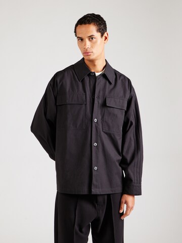 ADIDAS ORIGINALS Comfort fit Button Up Shirt 'ESS' in Black: front