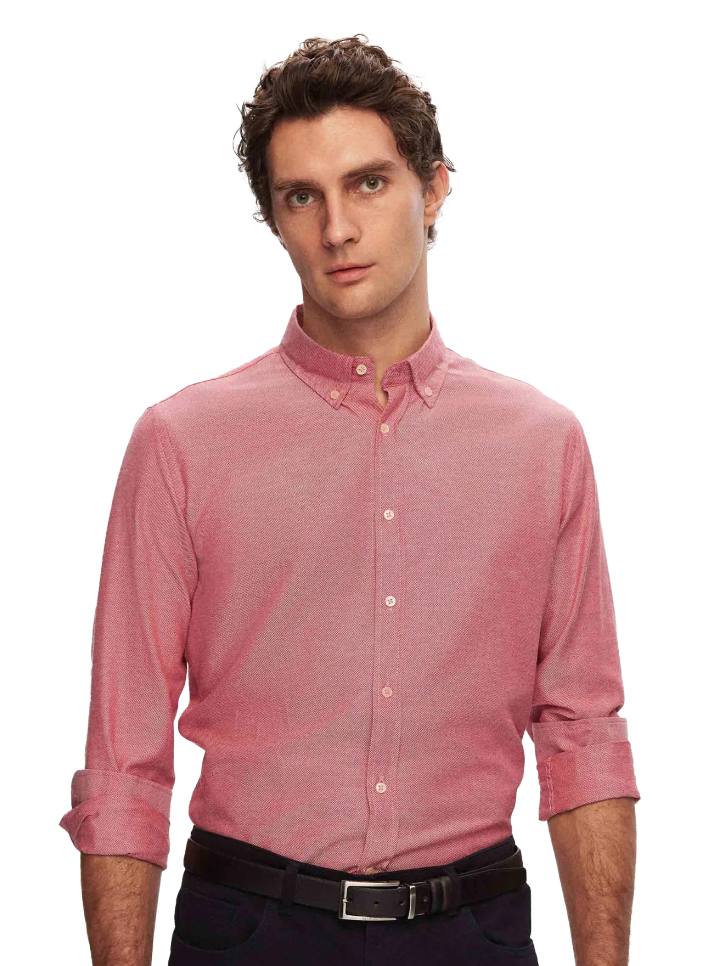 D’S Damat Regular fit Overhemd in Rood: voorkant