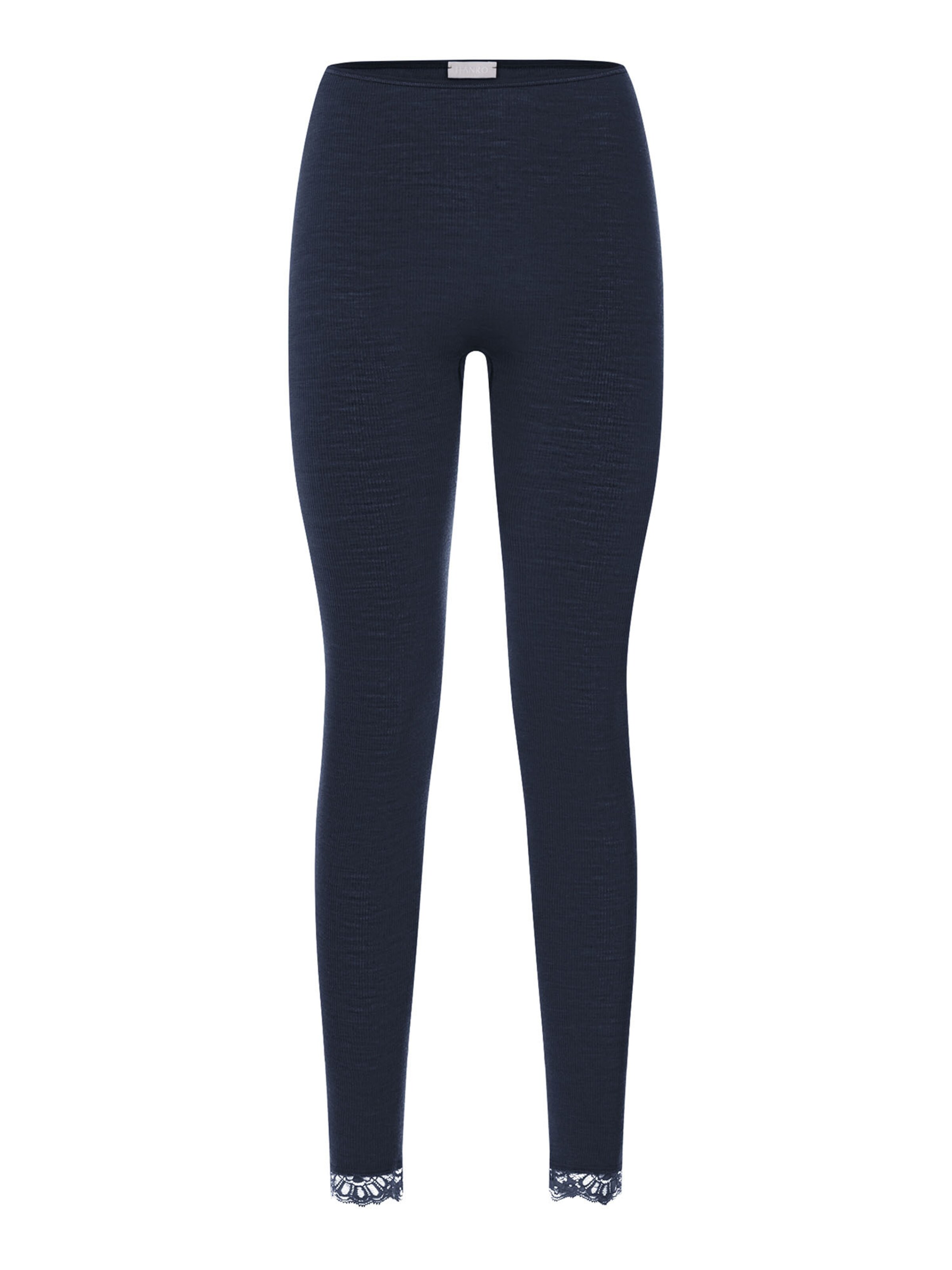 Hanro Leggings ' Woolen Lace ' in Blauw: voorkant