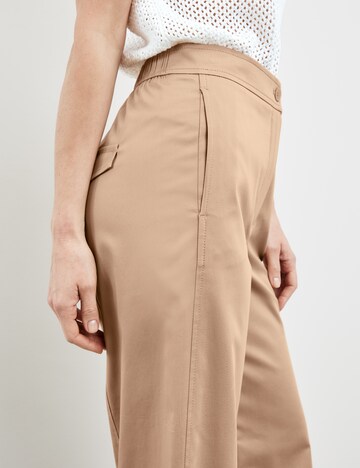 GERRY WEBER Wide leg Trousers with creases in Beige