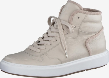 Paul Green Sneakers hoog in Beige: voorkant