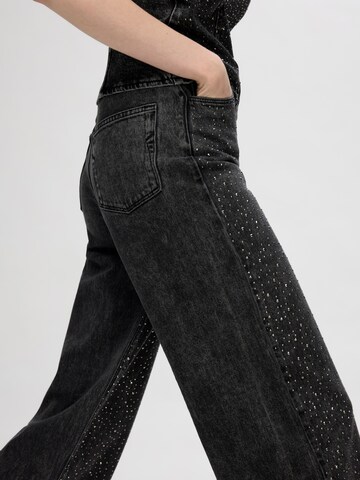 Wide Leg Jean 'SLFMarley-Merle' SELECTED en noir