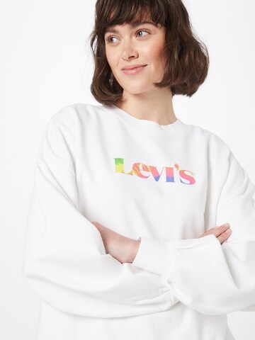 balts LEVI'S ® Sportisks džemperis 'Graphic Pai Crew Premium Mv Logo Fill Wh'