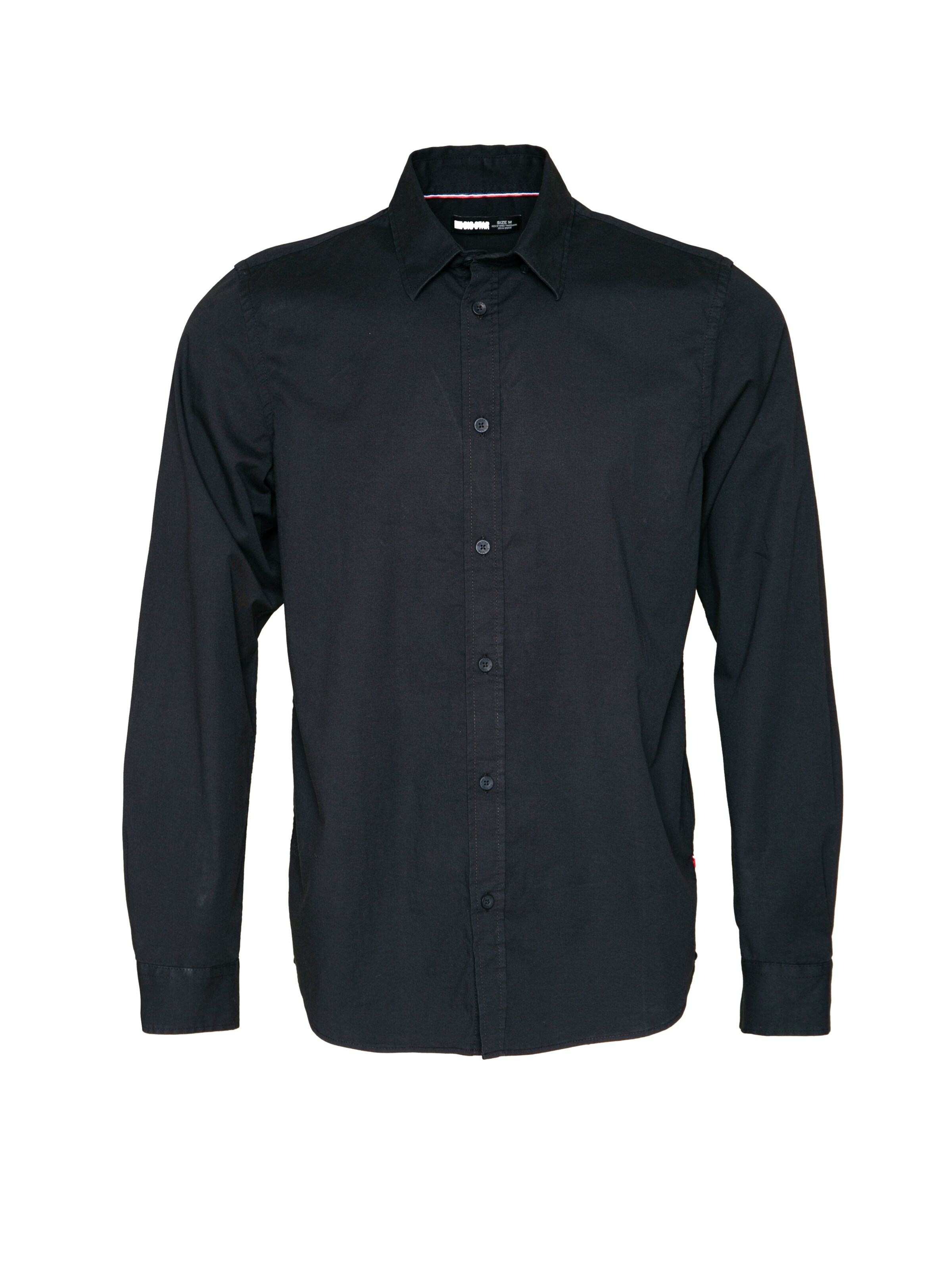 BIG STAR Regular fit Overhemd 'NISSIP' in Zwart: voorkant