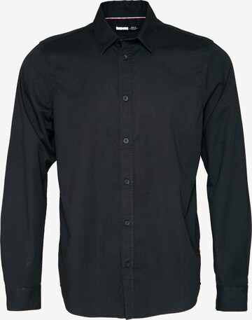 BIG STAR Regular fit Button Up Shirt 'NISSIP' in Black: front