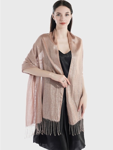 Magicshe Wrap 'Damen silberfädige Stola mit Tassel' in Beige: front