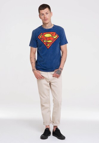 LOGOSHIRT Shirt 'DC Comics - Superman' in Blue
