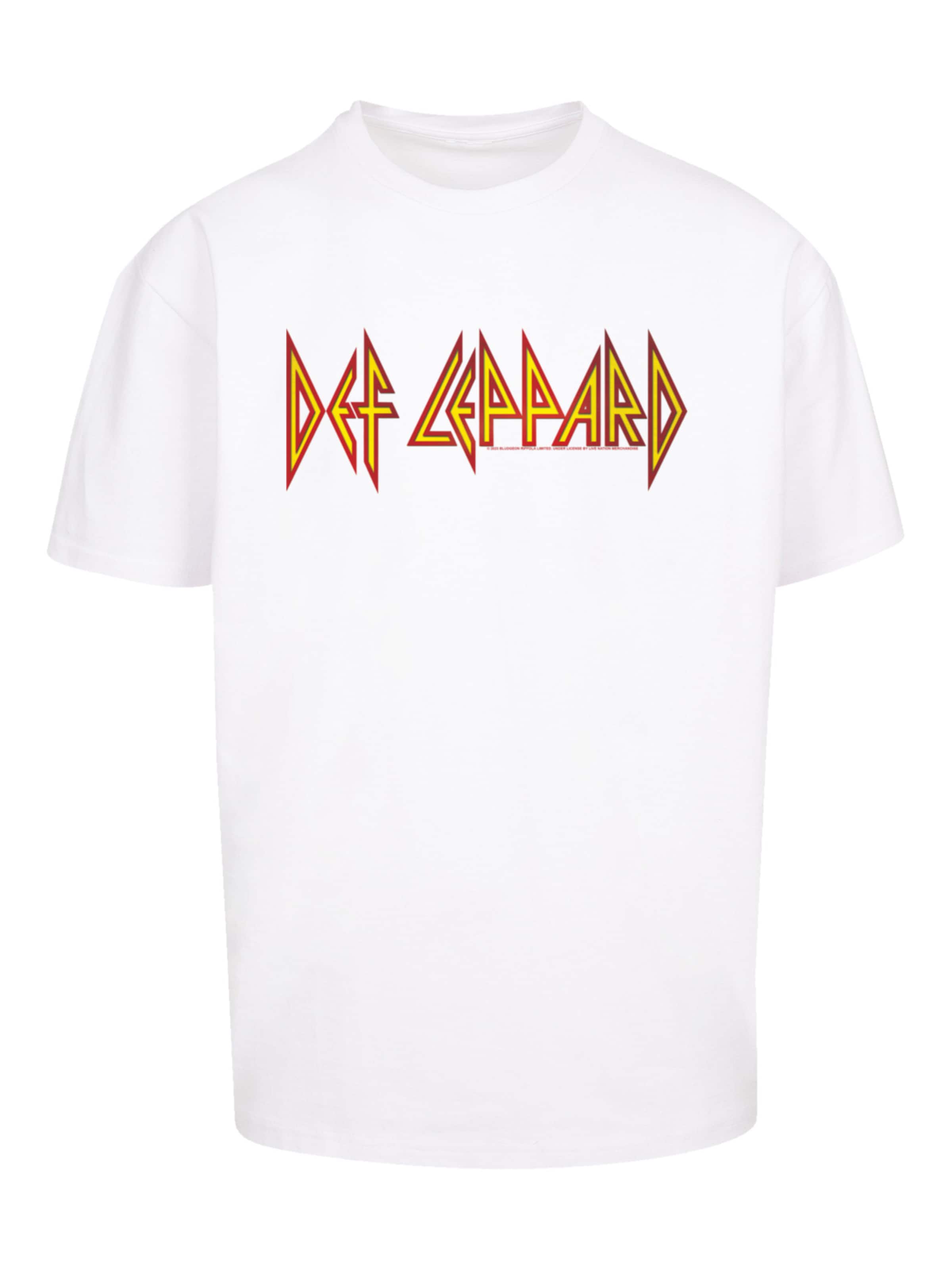 F4NT4STIC Shirt 'Def Leppard' in Wit: voorkant