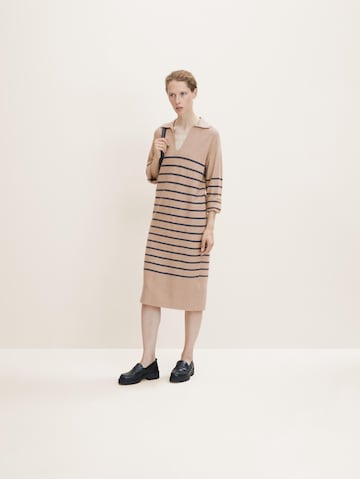 TOM TAILOR Knitted dress in Beige