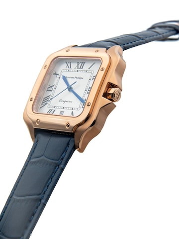 Laurent Philippe - Reloj analógico 'Conqueror Spirit of the Rose – Bleu Sauvage' en oro