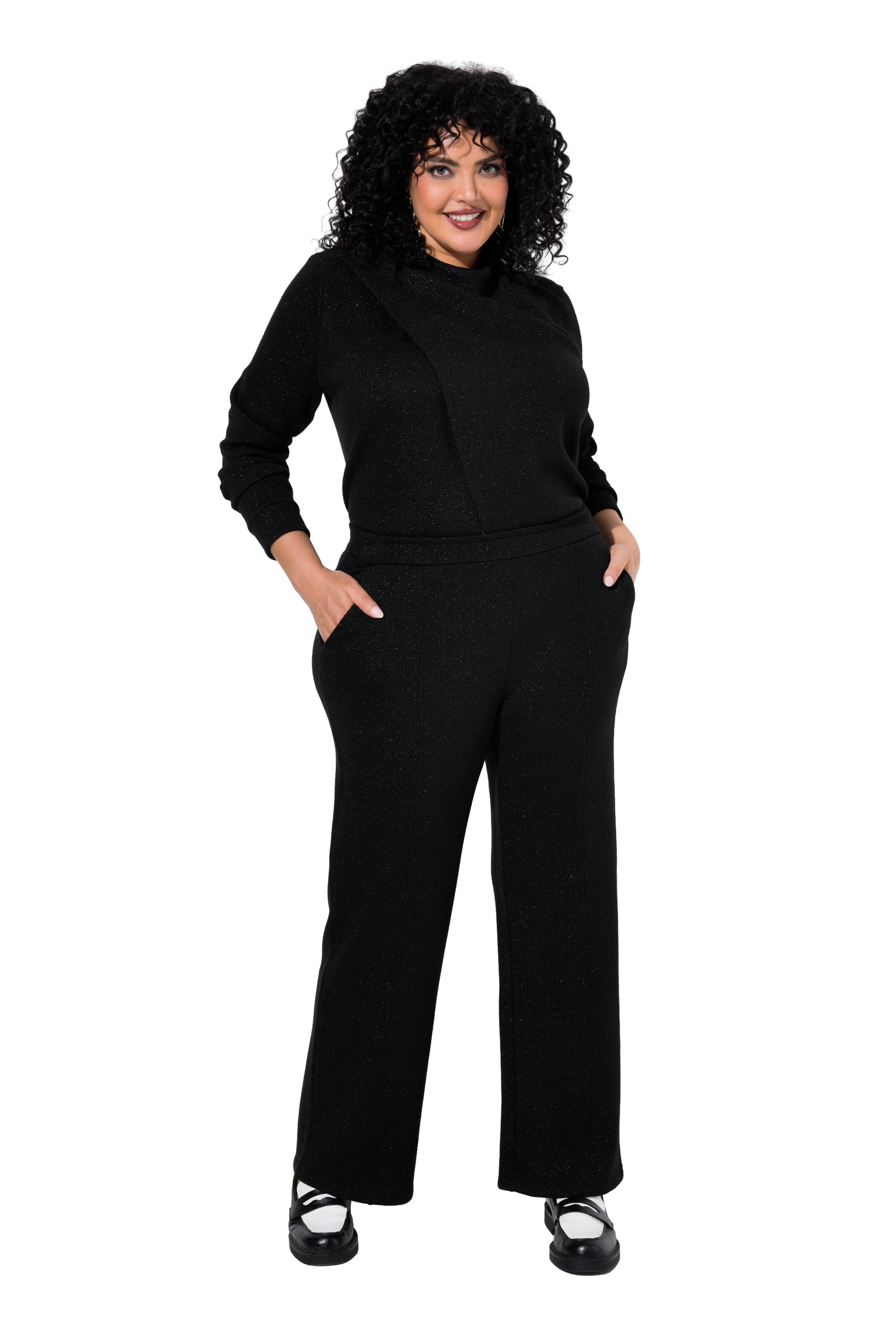 Ulla Popken Wide leg Broek in Zwart