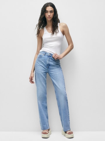 Pull&Bear Wide leg Jeans in Blue: front