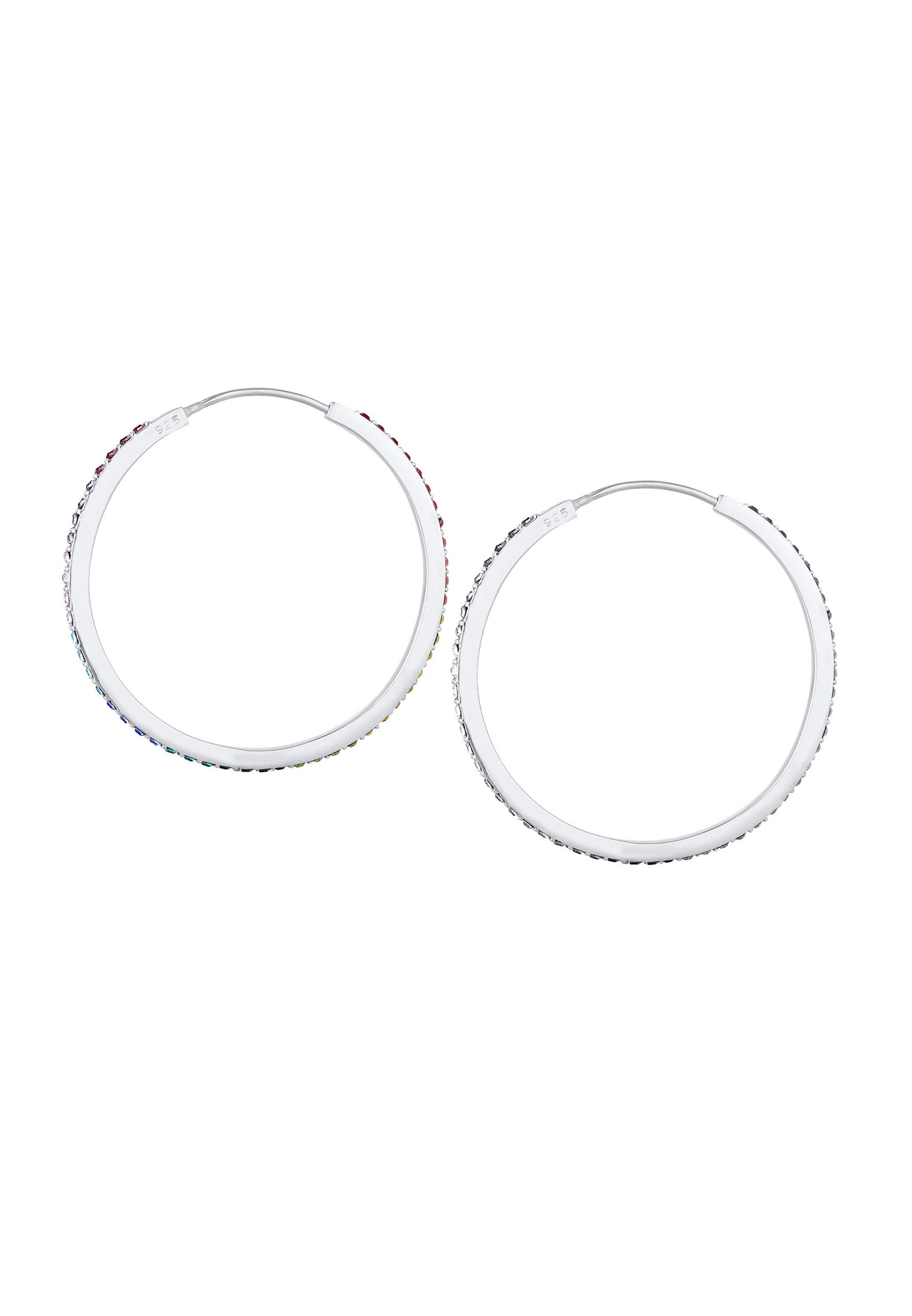 ELLI Ohrringe Creole, Multi-Color in Silber