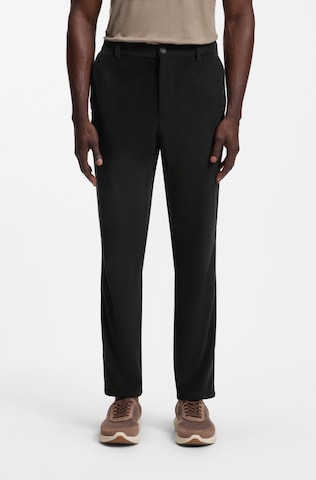 BOSS Tapered Chino Pants in Black: front