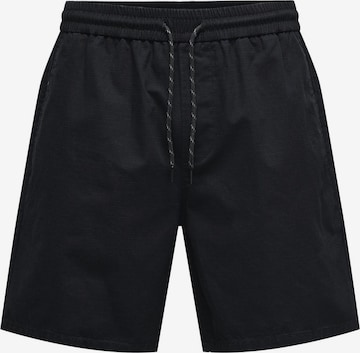 Only & Sons Regular Pants 'Tel' in Black: front