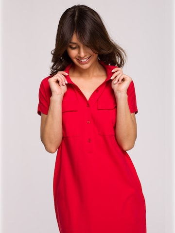 BeWear - Vestido camisero en rojo