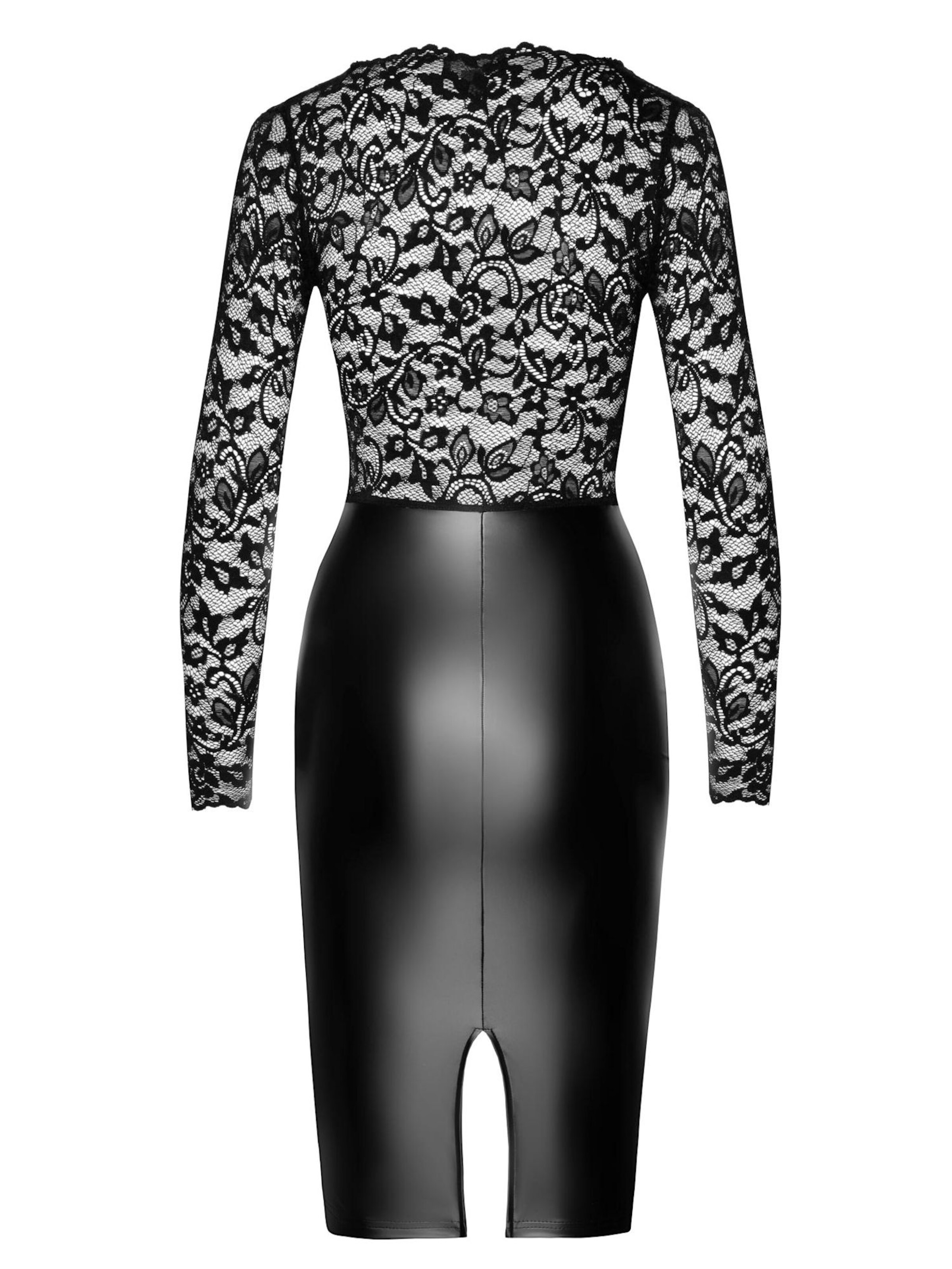 Noir Handmade Dress 'Wetlook-Kleid F295' in Black