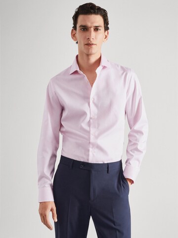 MANGO MAN Slim fit Zakelijk overhemd 'Lakecity' in Roze: voorkant