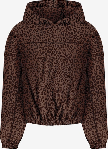 Veste de survêtement Smilodox en marron : devant