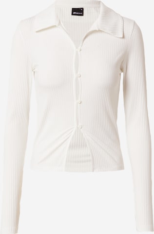 Gina Tricot Плетена жилетка 'Cassie' в бяло: отпред