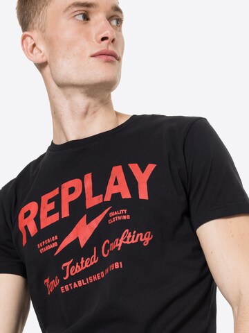 REPLAY Regular Fit T-Shirt in Schwarz