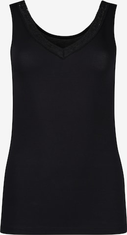 HUBER Top ' Soft Modal ' in Black: front