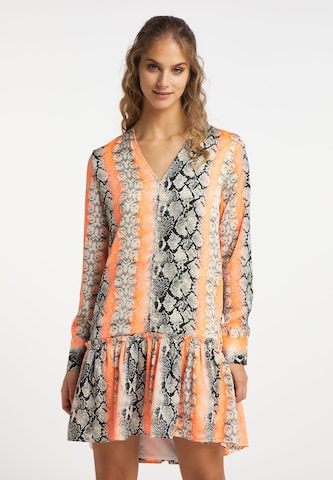 IZIA Shirt Dress in Orange: front