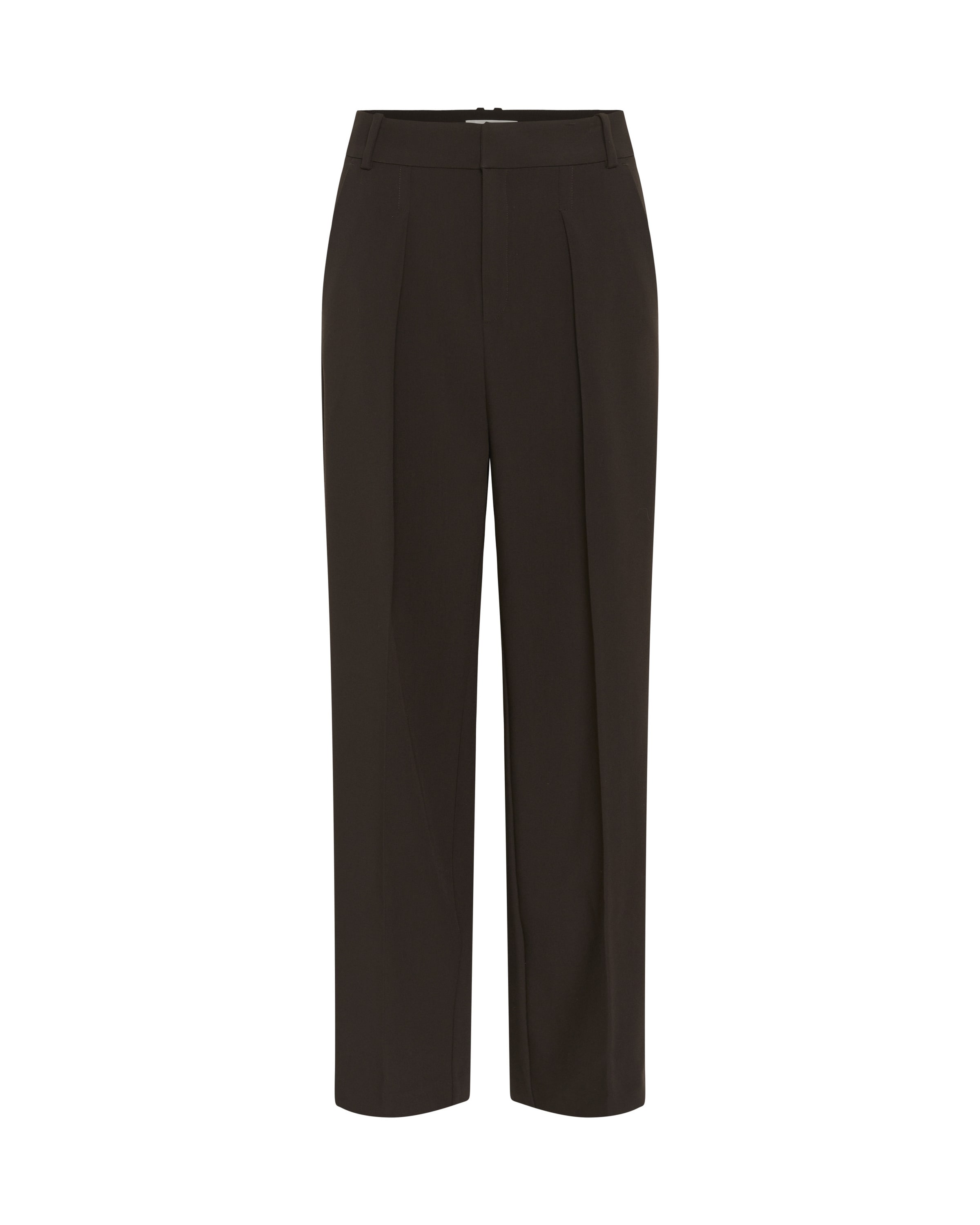 InWear Wide Leg Bukser med fals 'WilcoxIW' i brun: forside