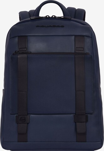 Piquadro Backpack 'David' in Blue: front