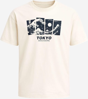 Neverless Shirt 'Tokyo Wave' in Beige: Vorderseite