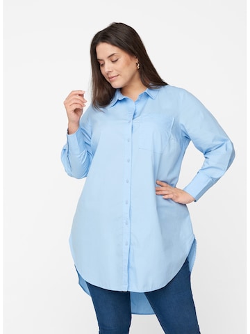 Zizzi Blouse 'MJALA' in Blauw: voorkant