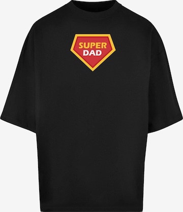 Merchcode Shirt 'Fathers Day - Super Dad' in Zwart: voorkant