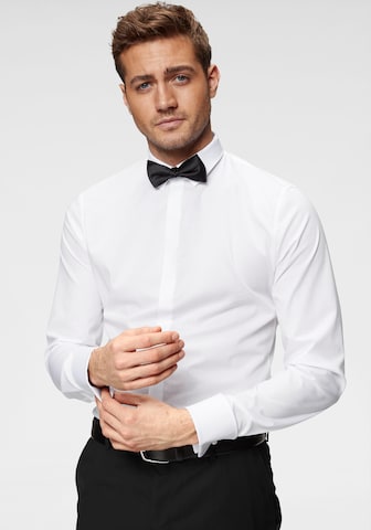 OLYMP Slim fit Button Up Shirt in White: front