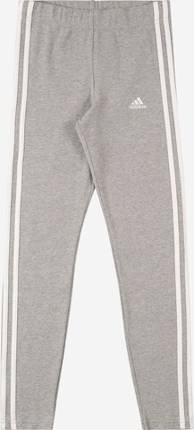 ADIDAS SPORTSWEAR Skinny Workout Pants 'Essentials 3-Stripes' in Grey: front