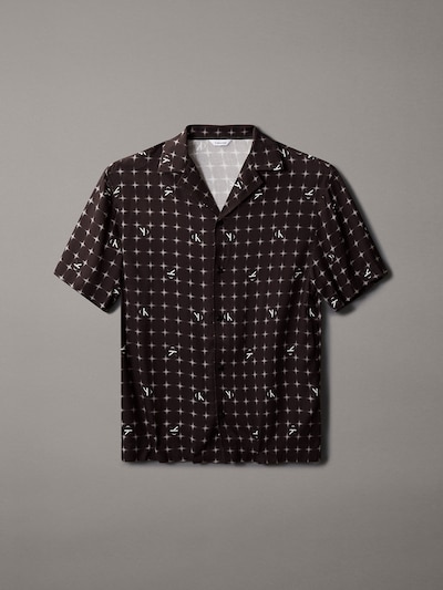 Calvin Klein Swimwear Button Up Shirt in Black / White, Item view