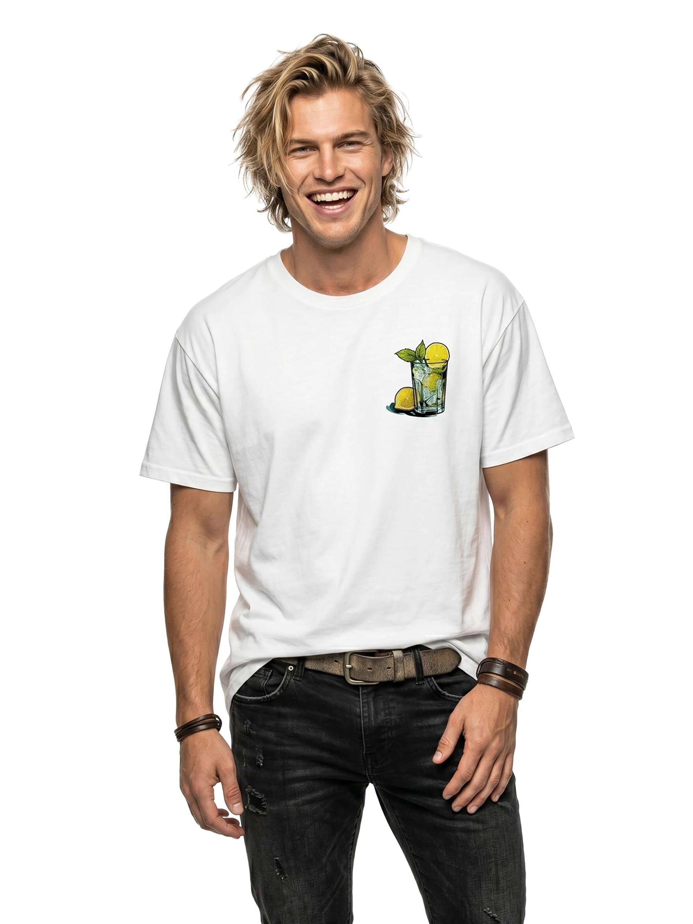 MAKAYA Shirt 'Gin Tonic' in White