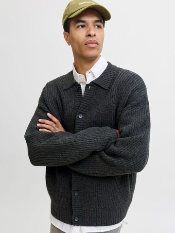 JACK & JONES Knit cardigan in Grey: front