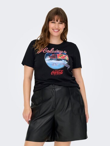 ONLY Carmakoma - Camiseta 'CARCoca' en negro: frente
