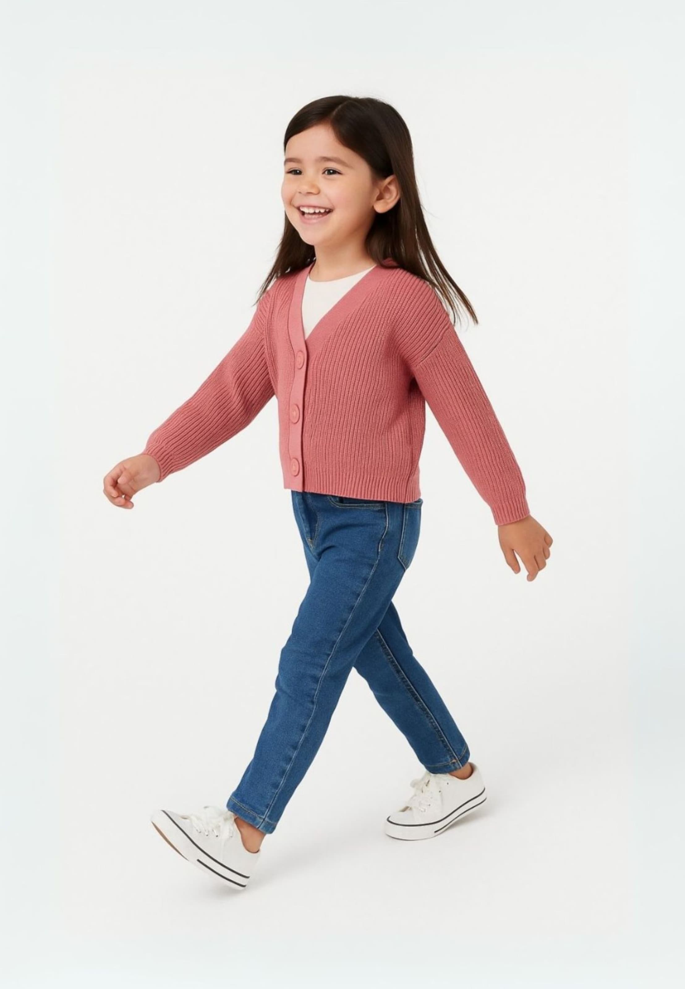 MINOTI Πλεκτή ζακέτα σε ροζ: μπροστά