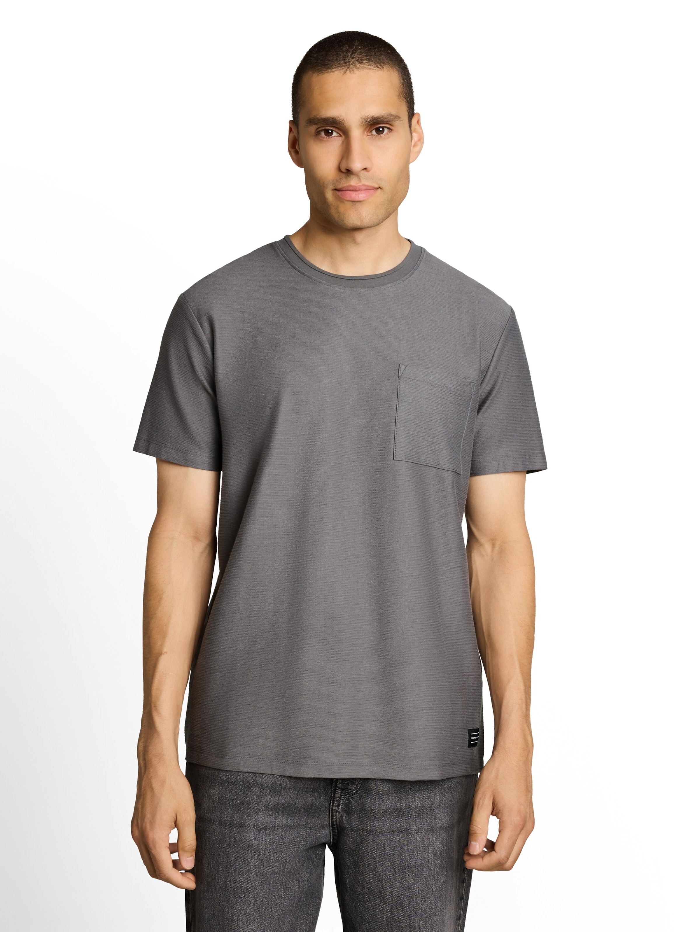 TOM TAILOR DENIM Shirt in Grey: front