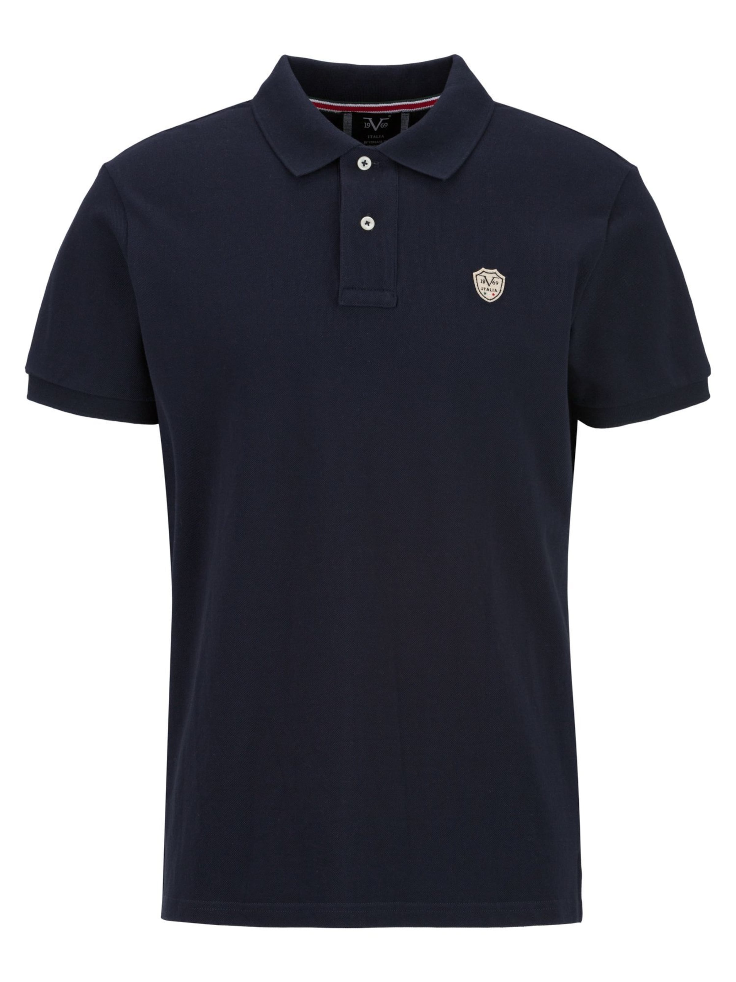 Maglietta 'Emilio' di 19V69 ITALIA in blu: frontale