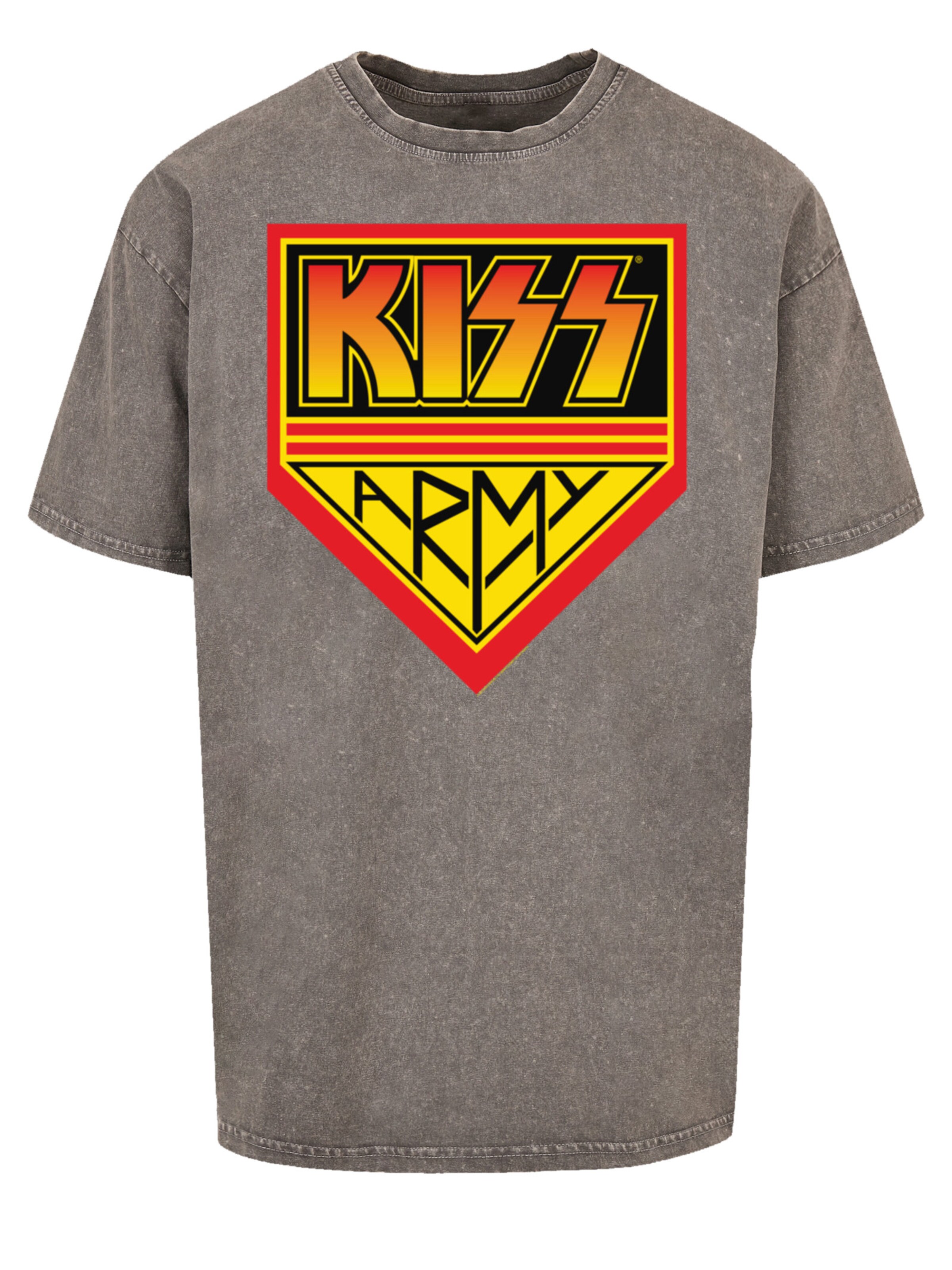 T-Shirt 'Kiss Rock Band' F4NT4STIC en gris : devant