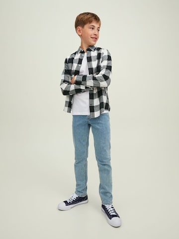 Jack & Jones Junior Средняя посадка Рубашка 'Gingham' в Белый