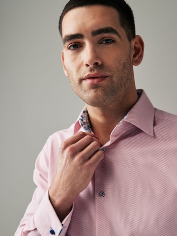 Next Slim fit Button Up Shirt in Pink