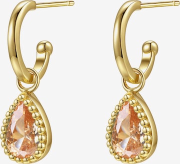 Hey Happiness - Pendientes 'January Birthstone' en oro: frente