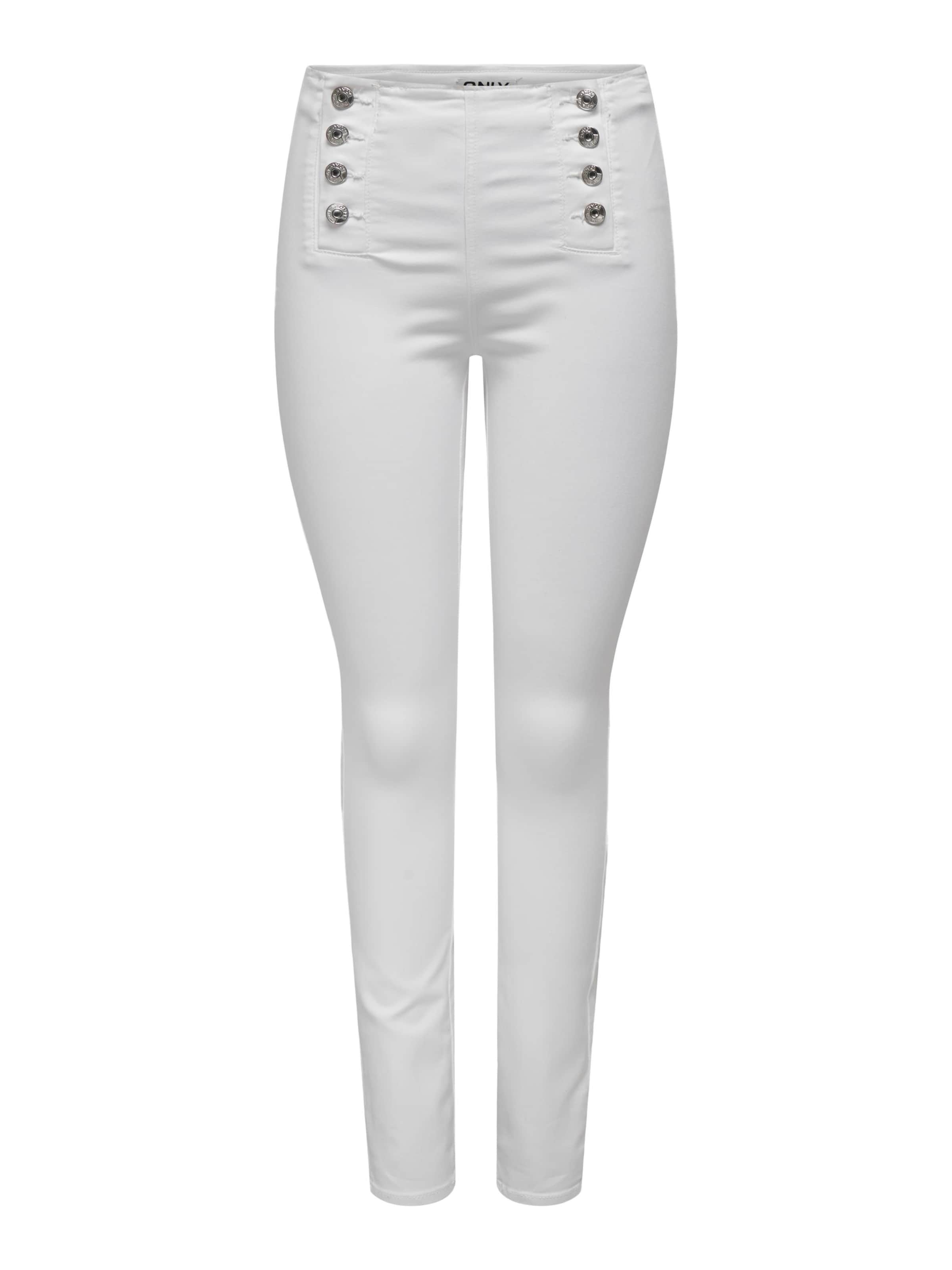 Coupe slim Jean 'DAISY' ONLY en blanc : devant